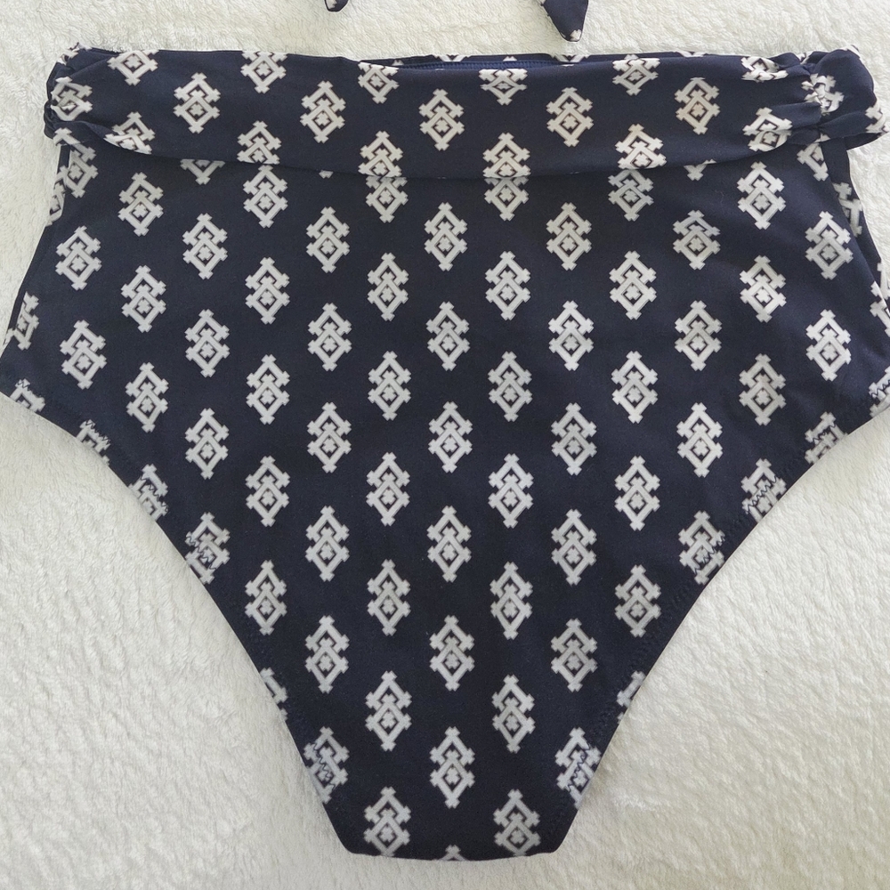 Tory Burch ✨️ Navy Double Diamond Two Piece Women's Swimsuit Size M - Picture 13 of 14